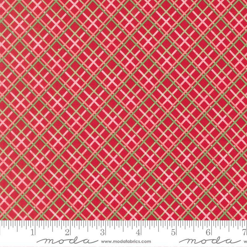 Half Yard Pre-Cut Fabric - Moda Merrily On High Sweetfire Road Red Plaid