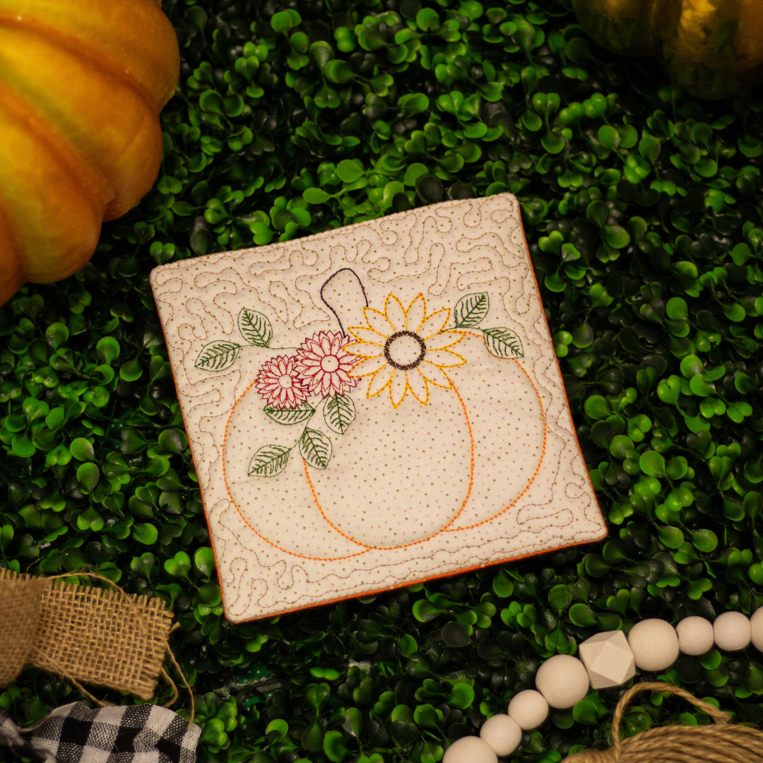 Autumn Garden Pumpkin & Flowers Bonus Block