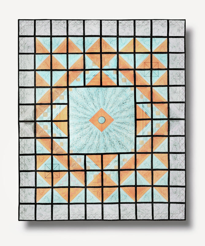 Charmed Adventure, the former 2017 HoopSisters EmbroidaBlock of the Month Quilt Back
