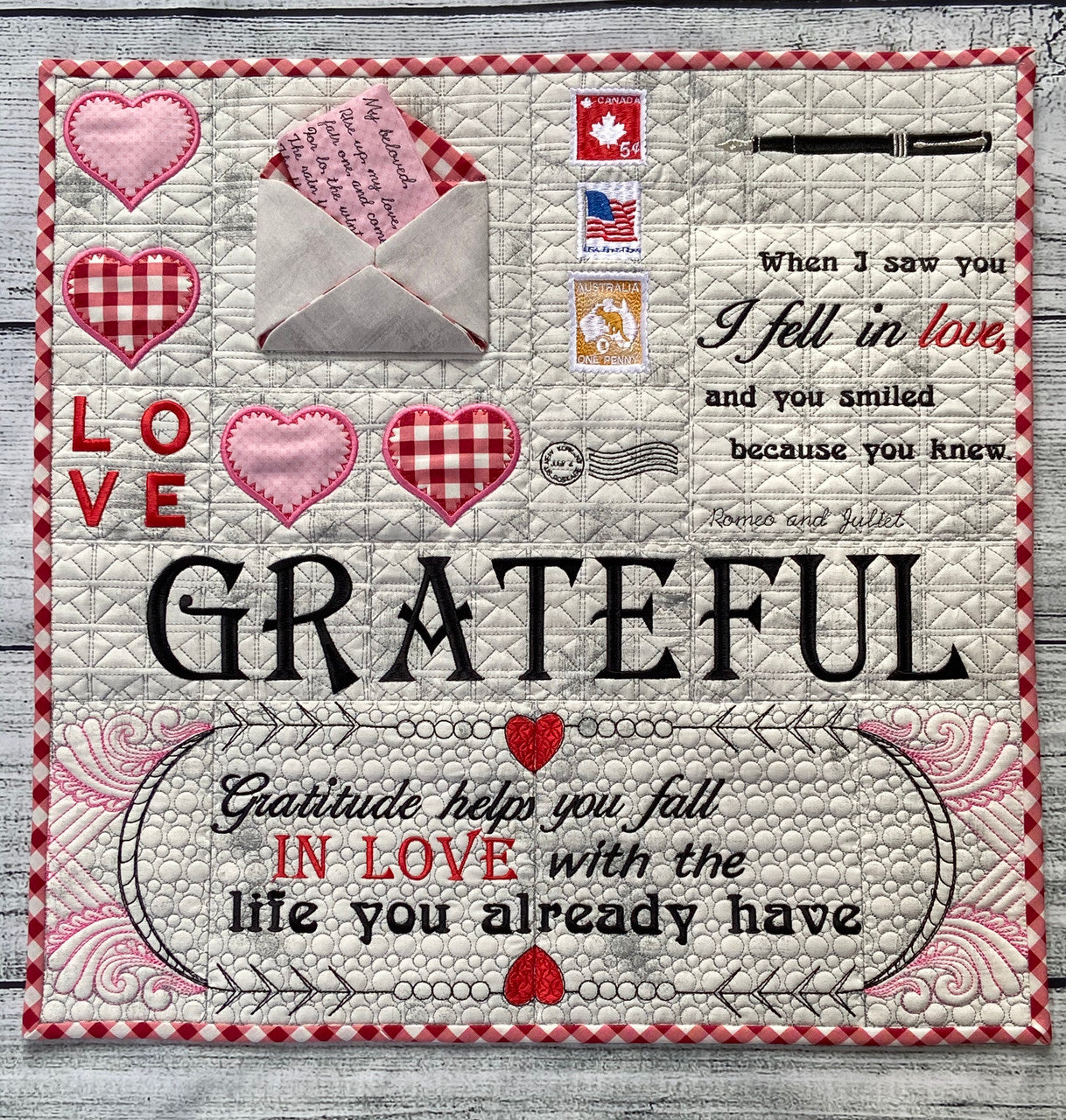 Love Letters Quilt Section - Digital Download