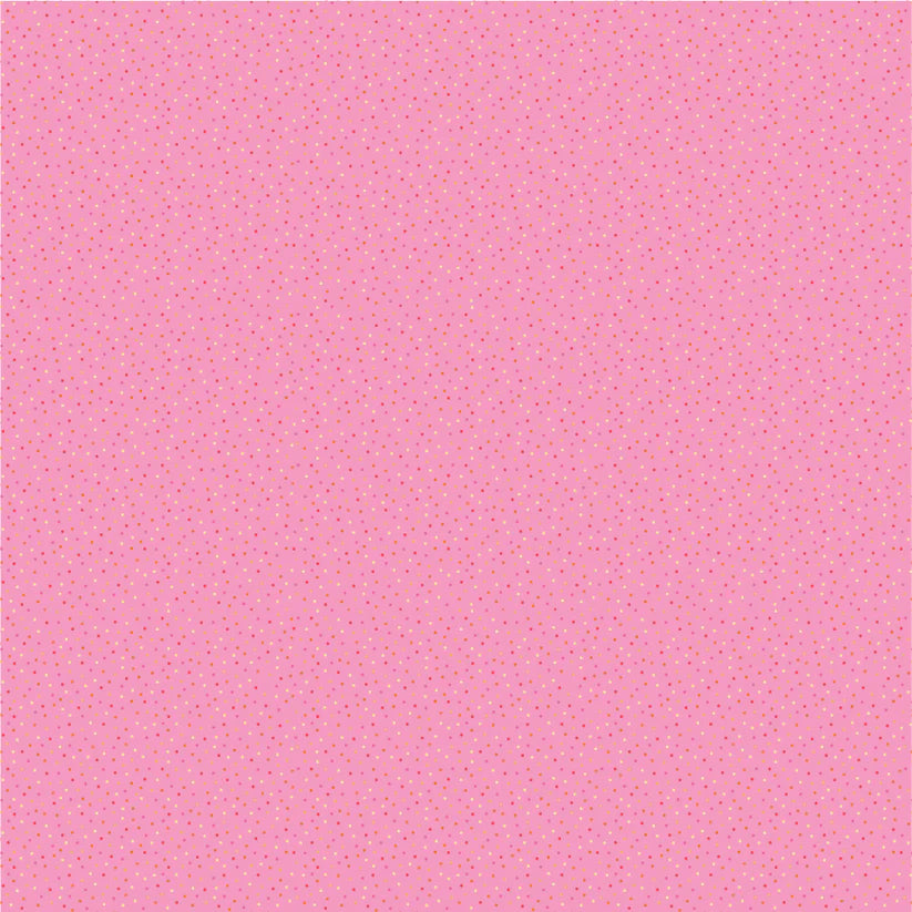 1 Yard Pre-Cut Fabric - Poppie Cotton Country Confetti Petunia Bright Pink