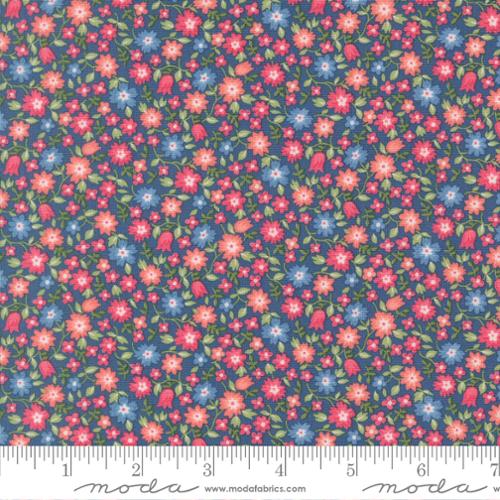 1 Yard Pre-Cut Fabric - Moda A Cat Named Stitch Sea