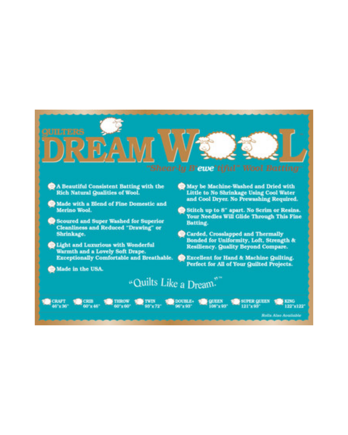 Single Pack Dream Wool Precut - Twin