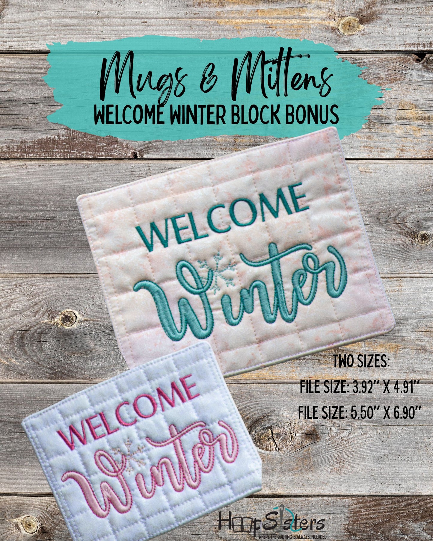 Mugs & Mittens Welcome Winter Block