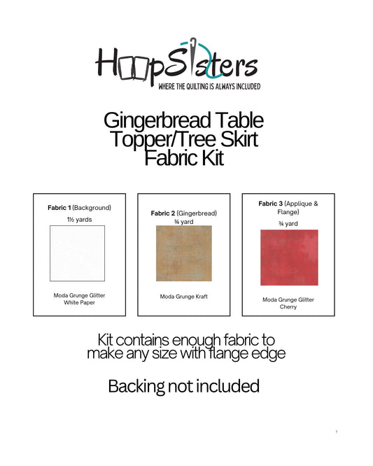 Gingerbread Man Table Topper /Tree Skirt Fabric Kit
