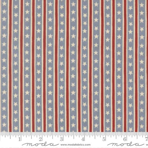 1 Yard Pre-Cut Fabric - Moda America 250 Years Steel Blue