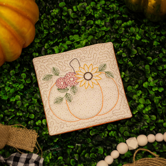 Autumn Garden Pumpkin & Flowers Bonus Block