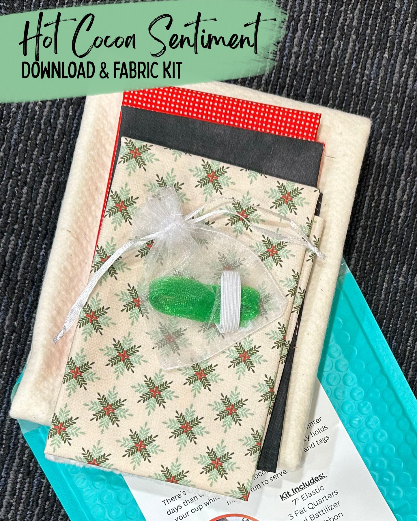 Hot Cocoa Sentiment Set Download & Fabric Kit