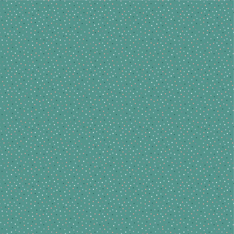 1 Yard Pre-Cut Fabric - Poppie Cotton Country Confetti Lakehouse Teal