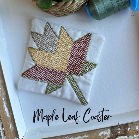Autumn Leaves Maple Leaf Coaster - Digital Download