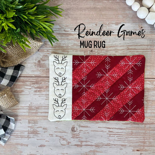 Reindeer Games Mug Rug