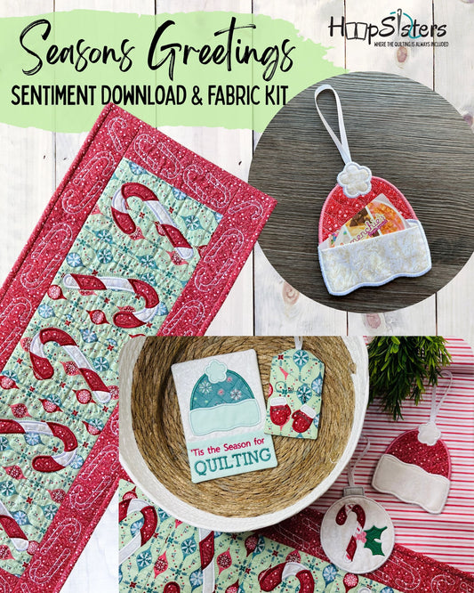 Season's Greetings Sentiment Set Download & Fabric Kit