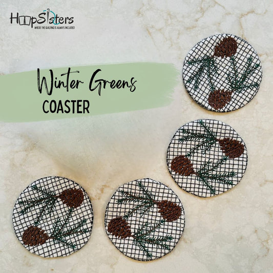 Winter Greens Coaster - Digital Download