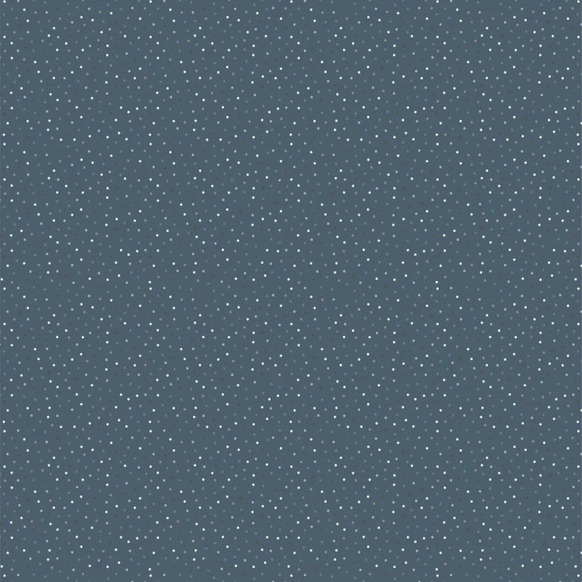 1 Yard Pre-Cut Fabric - Poppie Cotton Country Confetti Blue Ribbon