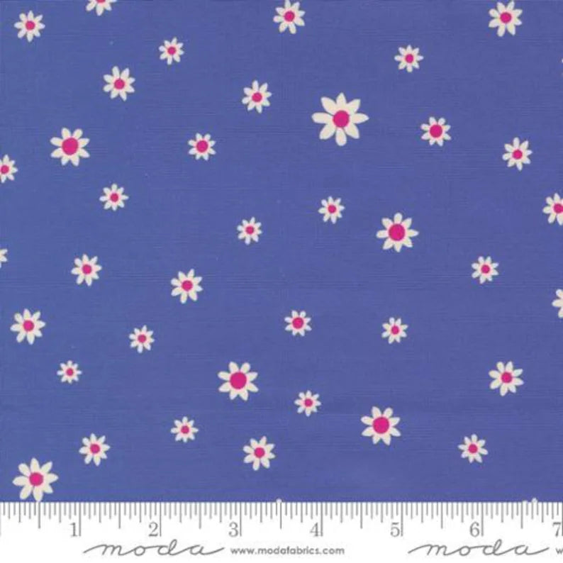1 Yard Pre-Cut Fabric - Moda Maeve Daisy Dot Periwinkle