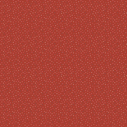 1 Yard Pre-Cut Fabric - Poppie Cotton Country Confetti Speckled Hen Red