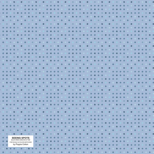 1 Yard Pre-Cut Fabric - Poppie Cotton Seeing Spots Blue Skies